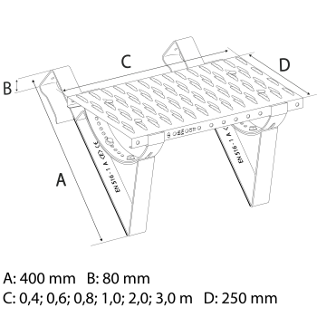Місток   Eurovent PLATFORM SET DB-DS SHORT 400*80 мм