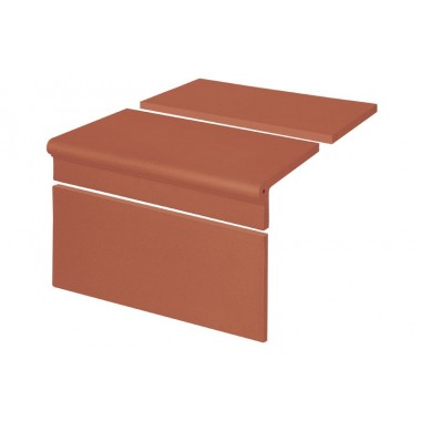 Клінкерна кутова сходина комплект римський рефлений King Klinker 310/175х245х12 мм 01 ruby-red