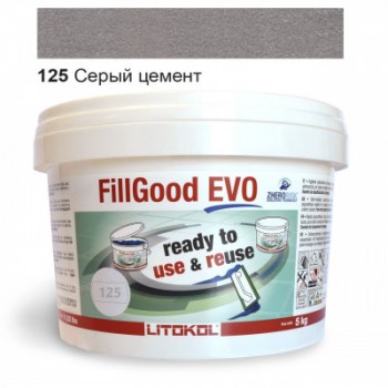 Поліуретанова затиральна суміш Litokol FillGood EVO 125 GRIGIO CEMENTO 5 кг