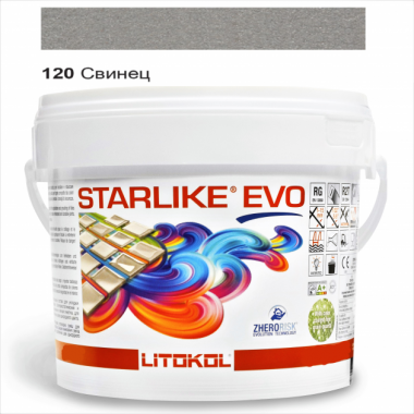 Затиральна  суміш двокомпонентна кислотостійка епоксидна Litokol Starlike® EVO  EVO 120 СВИНЕЦЬ 5 кг