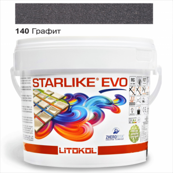 Затирочная смесь двухкомпонентная кислотостойкая эпоксидная Litokol Starlike®  EVO 140 ГРАФИТ 1,0 кг