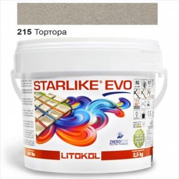 Затирочная смесь двухкомпонентная кислотостойкая эпоксидная Litokol Starlike®  EVO 215 ТОРТОРА 2,5 кг