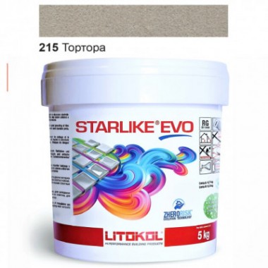 Затиральна  суміш двокомпонентна кислотостійка епоксидна Litokol Starlike® EVO  EVO  215 ТОРТОРА 5,0 кг