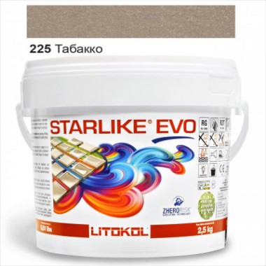 Затиральна  суміш двокомпонентна кислотостійка епоксидна Litokol Starlike® EVO  EVO  225 ТАБАККО 2,5 кг