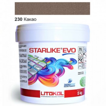 Затирочная смесь двухкомпонентная кислотостойкая эпоксидная Litokol Starlike®  EVO  230 КАКАО 5 кг