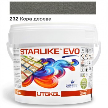 Затирочная смесь двухкомпонентная кислотостойкая эпоксидная Litokol Starlike®  EVO 232 КОРА ДЕРЕВА 2,5 кг