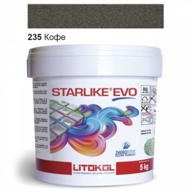Затиральна  суміш двокомпонентна кислотостійка епоксидна Litokol Starlike® EVO  EVO 235 КАВА 5 кг