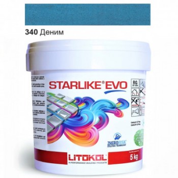 Затирочная смесь двухкомпонентная кислотостойкая эпоксидная Litokol Starlike®  EVO  340 ДЕНИМ 5 кг