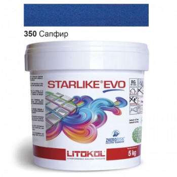 Затирочная смесь двухкомпонентная кислотостойкая эпоксидная Litokol Starlike®  EVO  350 САПФИР 5 кг