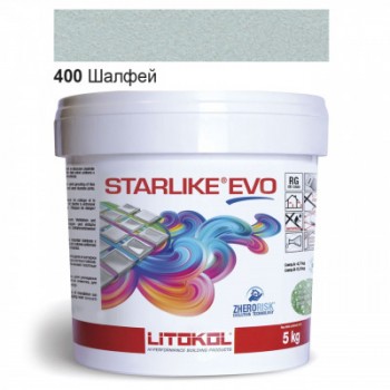 Затиральна  суміш двокомпонентна кислотостійка епоксидна Litokol Starlike® EVO  EVO  400 ШАЛФЕЙ 5 кг