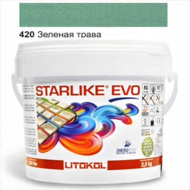 Затиральна  суміш двокомпонентна кислотостійка епоксидна Litokol Starlike® EVO 420 ЗЕЛЕНА ТРАВА 2,5 кг