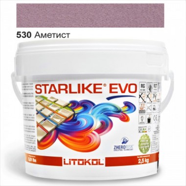Затиральна  суміш двокомпонентна кислотостійка епоксидна Litokol Starlike® EVO 530 АМЕТИСТ 2,5 кг