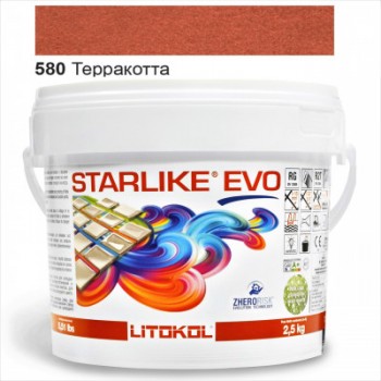 Затиральна  суміш двокомпонентна кислотостійка епоксидна Litokol Starlike® EVO  580 ТЕРРАКОТТА 2,5 кг
