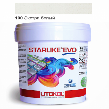 Затирочная смесь двухкомпонентная кислотостойкая эпоксидная Litokol Starlike®  EVO 100 ЭКСТРА БЕЛЫЙ 1 кг