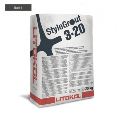 Цементна затиральна суміш для швів шириною від 3 до 20 мм Litokol Stylegrout 3-20 black1 черный 20 кг