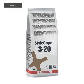 Цементна затиральна суміш для швів шириною від 3 до 20 мм Litokol Stylegrout 3-20 black 1 черный 3 кг