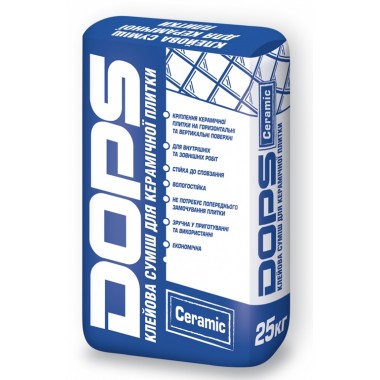 Клей  для керамичної плитки  ПОЛІПЛАСТ DOPS CERAMIC 25 кг