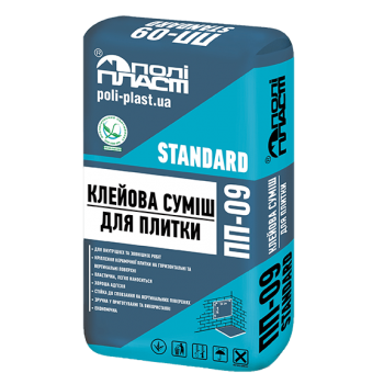 Клей  для плитки  ПОЛІПЛАСТ  ПП-009 Standart 25 кг 