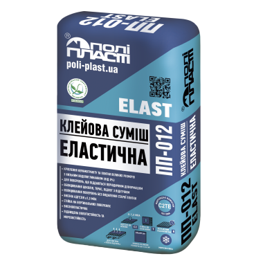 Клей для плитки  ПОЛИПЛАСТ  ПП-012 ELAST білий 25 кг 