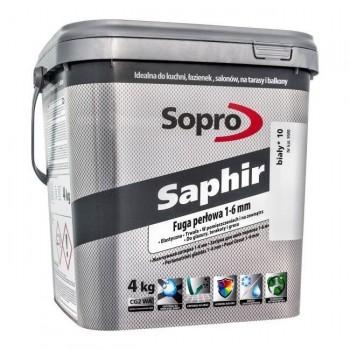 Затирка для швов 1- 6 мм Sopro Saphir Saphir №9500 белый (10) 4 кг
